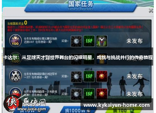 卡达尔：从足球天才到世界舞台的闪耀明星，成就与挑战并行的传奇旅程